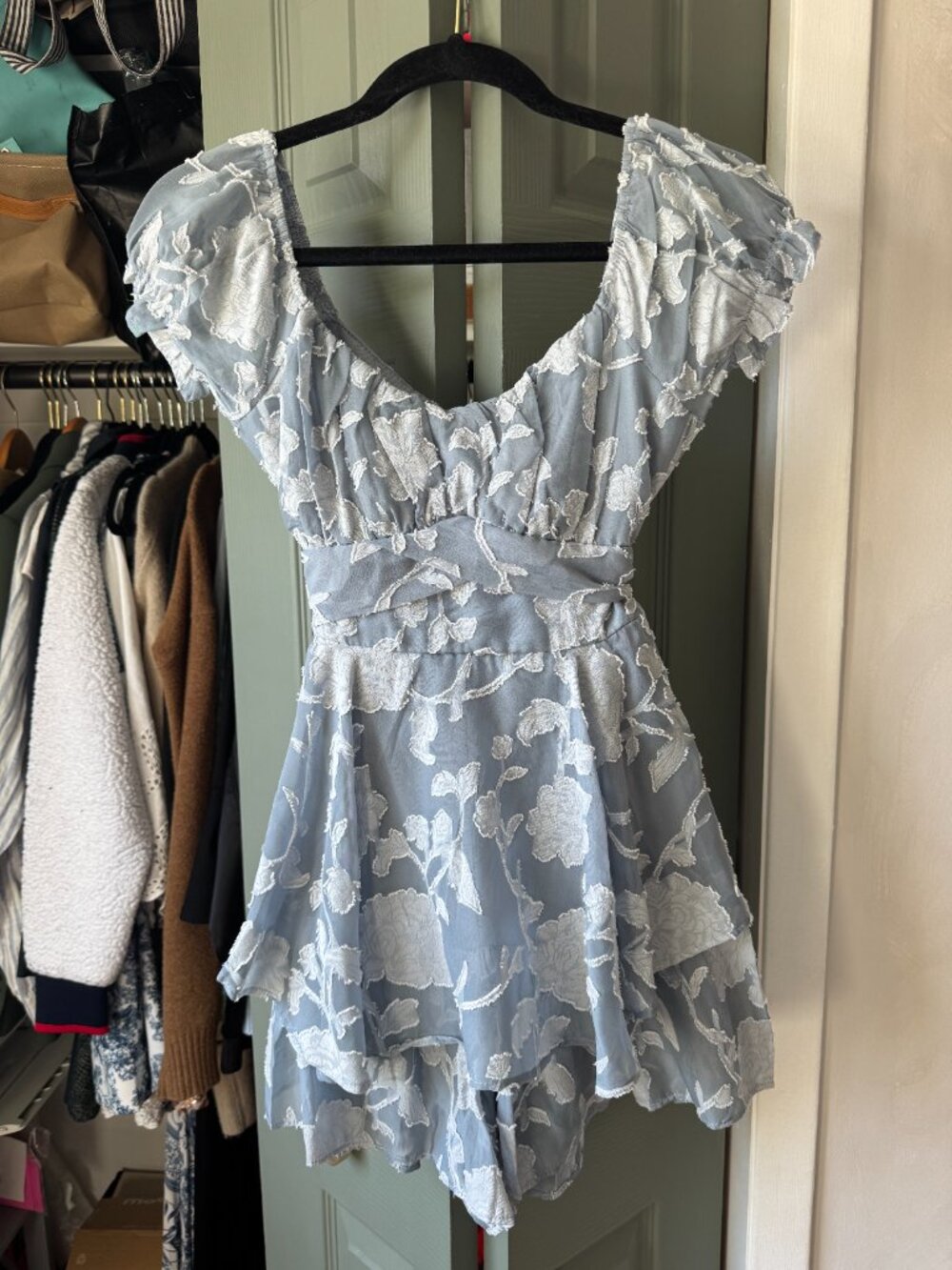 Thirty / Thirty blue & white floral playsuit XS